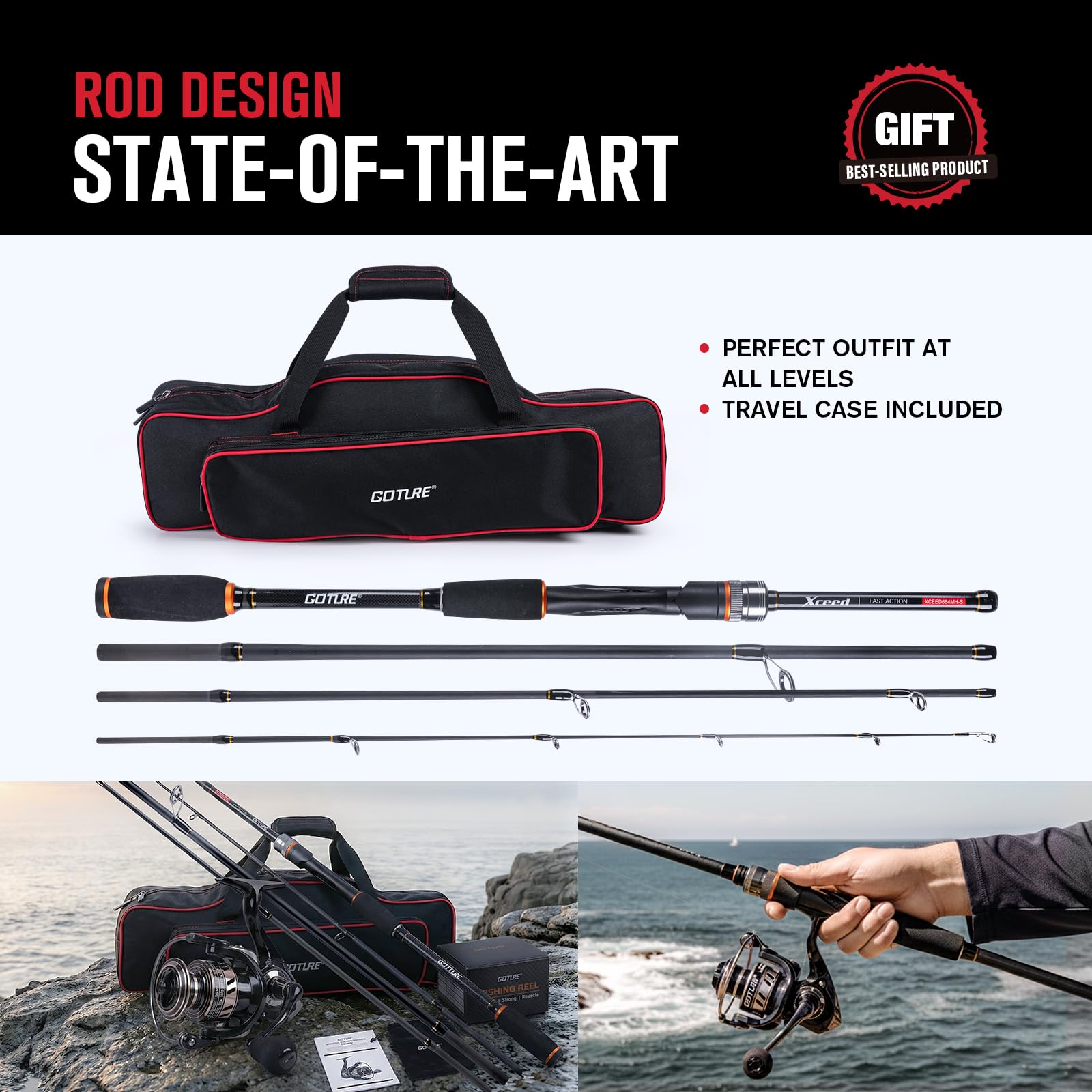 Goture Draagbare Spinning Heng - Fishing Rod Combo recensie en prijs