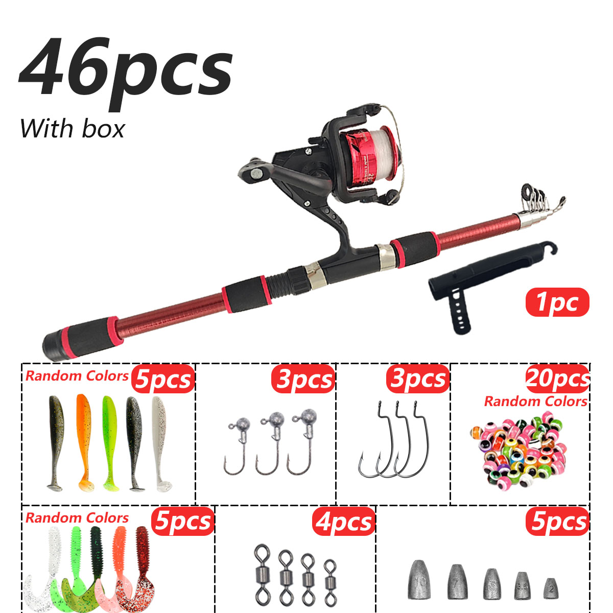 46-delige telescopische hengel - Fishing Rod Combo recensie en prijs
