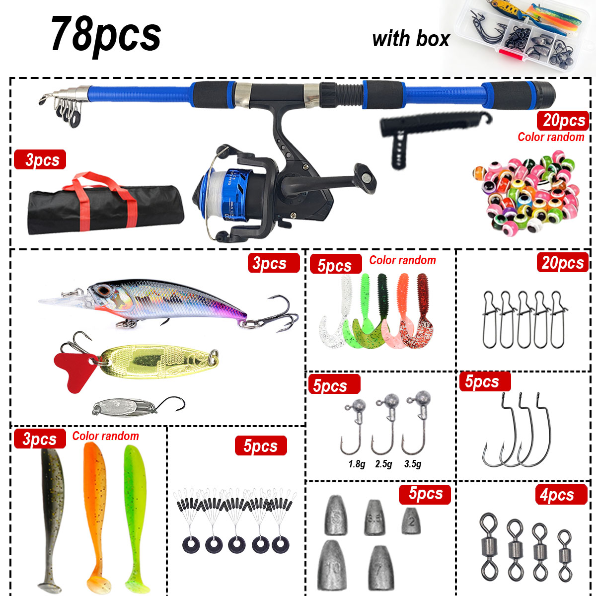 46-delige telescopische hengel - Fishing Rod Combo recensie en prijs