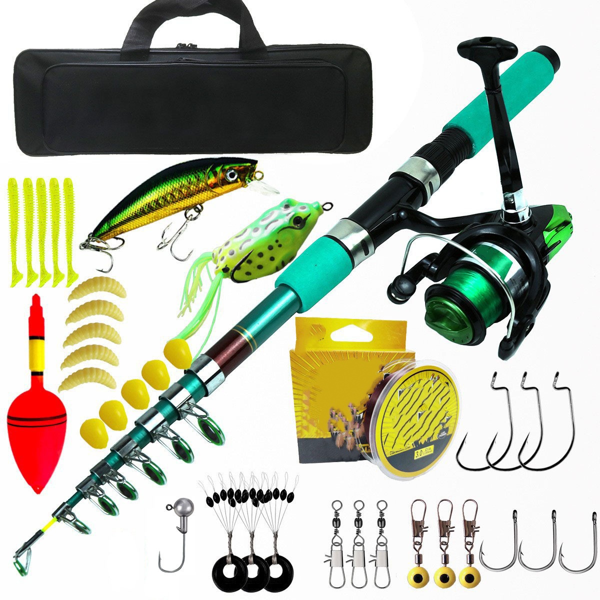 Draagbare ultralichte karper t - Fishing Rod Combo recensie en prijs